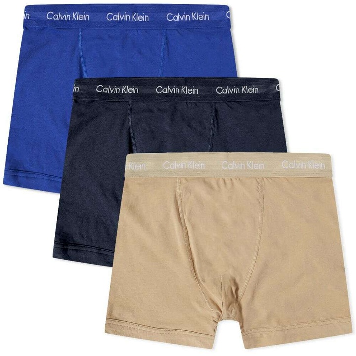Photo: Calvin Klein Men's CK Underwear Trunk - 3 Pack in Shoreline/Clematis/Travertine