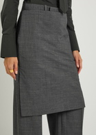 Bettter Hybrid Skirt-effect Wool-blend Trousers Grey