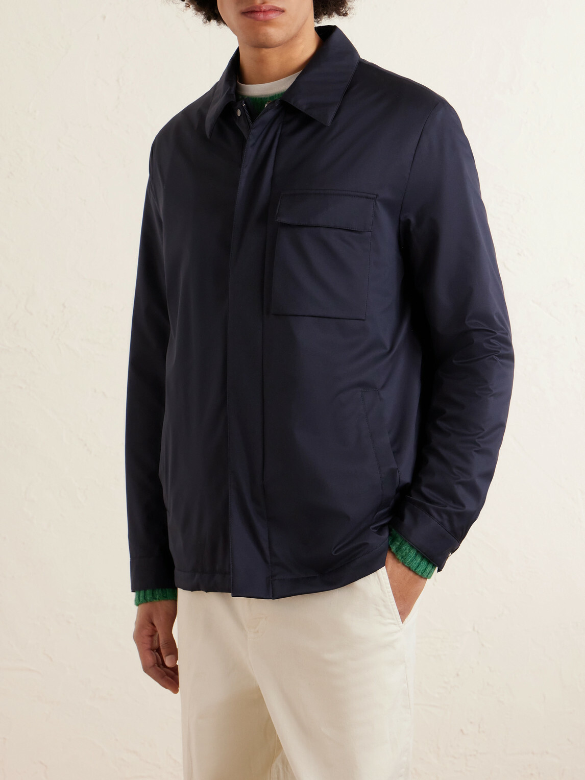 Kiton - Padded Shell Overshirt - Blue