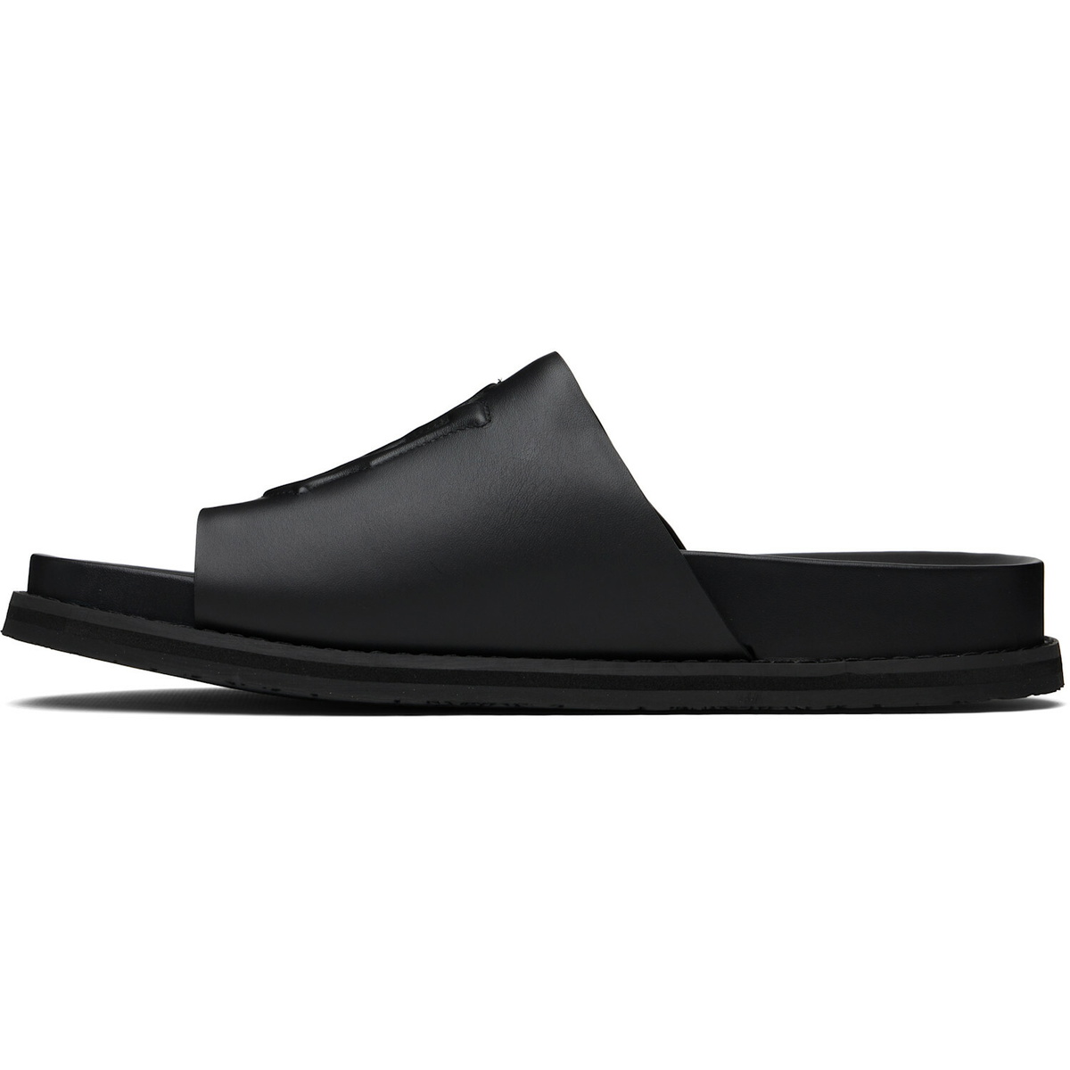 AMIRI Black MA Leather Pool Slides