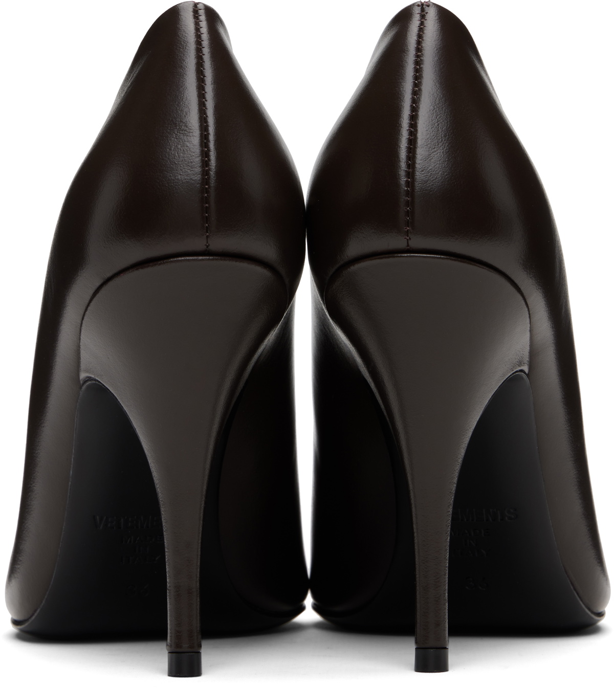 VETEMENTS Brown Sharp Pump Heels