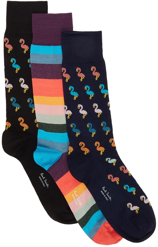 Photo: Paul Smith Three-Pack Multicolor Mixed Socks