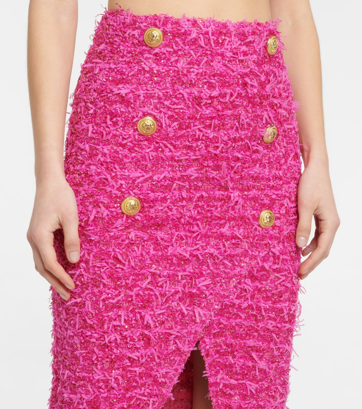 スカート Balmain Pink Tweed Skirt Balmain High-waisted Tweed Skirt in Pink | Lyst