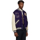 Gucci Blue and Off-White Gucci Band Varsity Jacket
