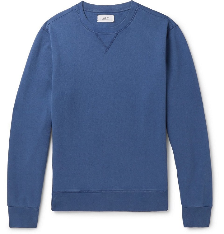 Photo: Mr P. - Garment-Dyed Loopback Cotton-Jersey Sweatshirt - Men - Blue