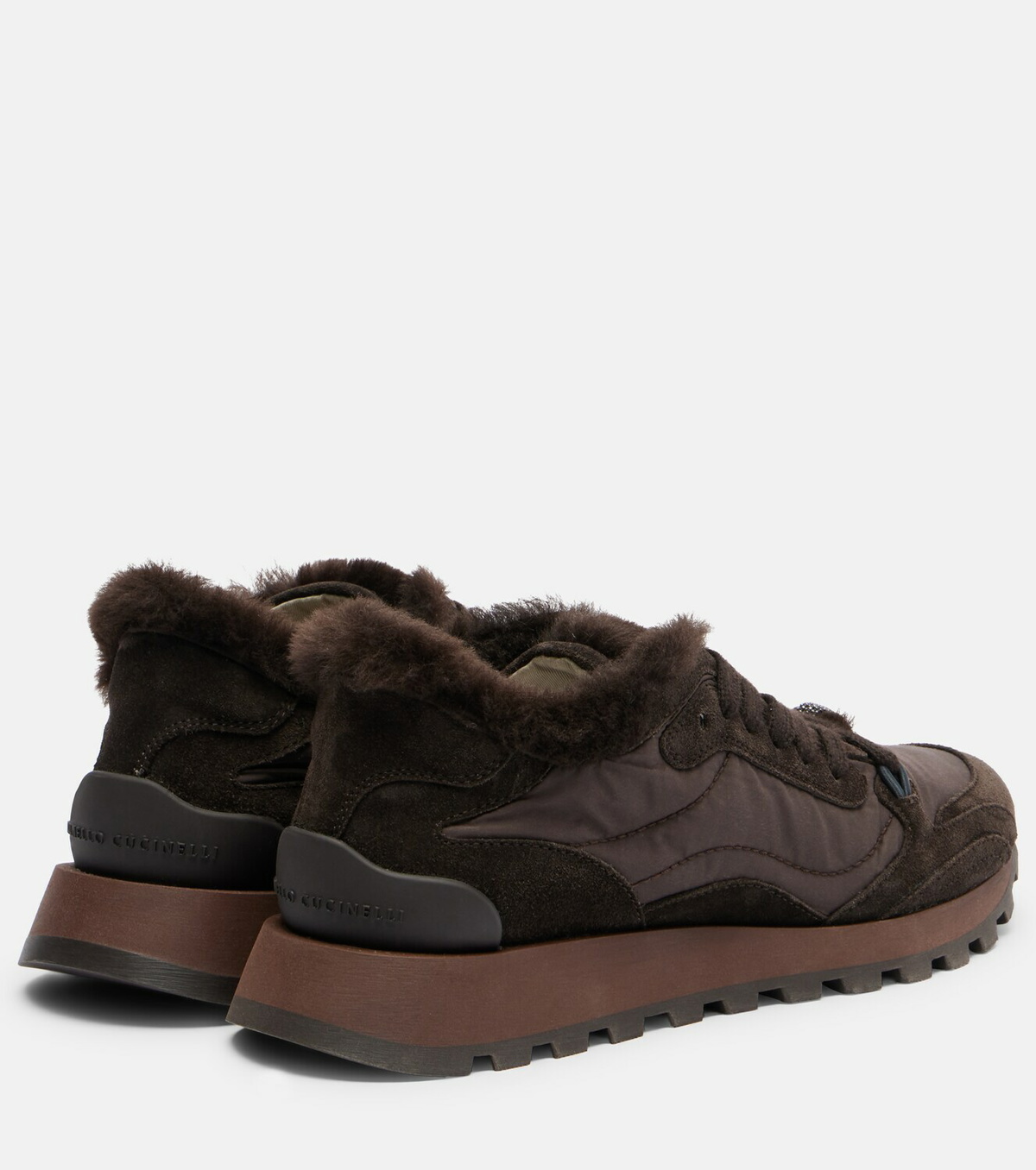 Brunello Cucinelli Monili shearling-trimmed sneakers