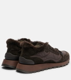 Brunello Cucinelli Monili shearling-trimmed sneakers