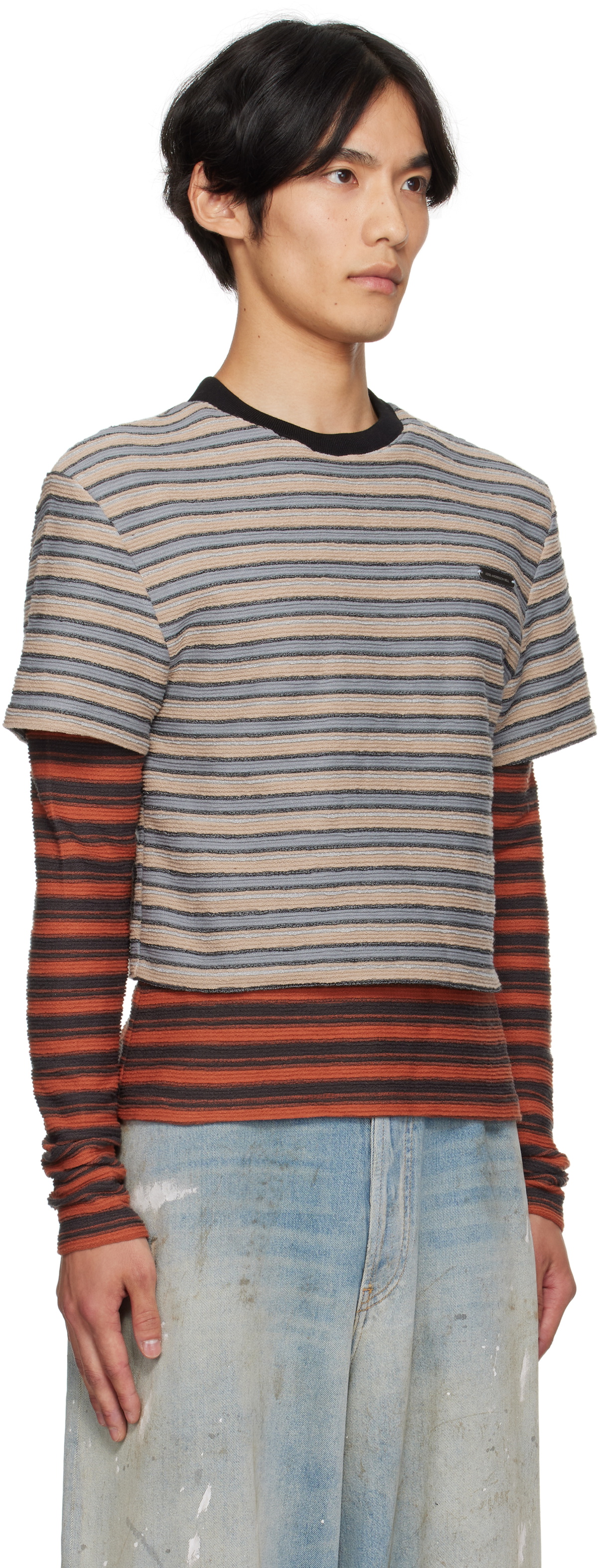 Andersson Bell Beige & Orange Stripe LS T-shirt
