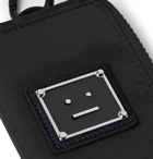 ACNE STUDIOS - Logo-Appliquéd Ripstop Zip-Around Cardholder with Lanyard - Black