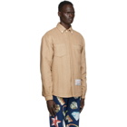GCDS Beige Herringbone Couture Jacket