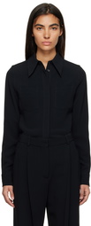 Victoria Beckham Black Spread Collar Shirt