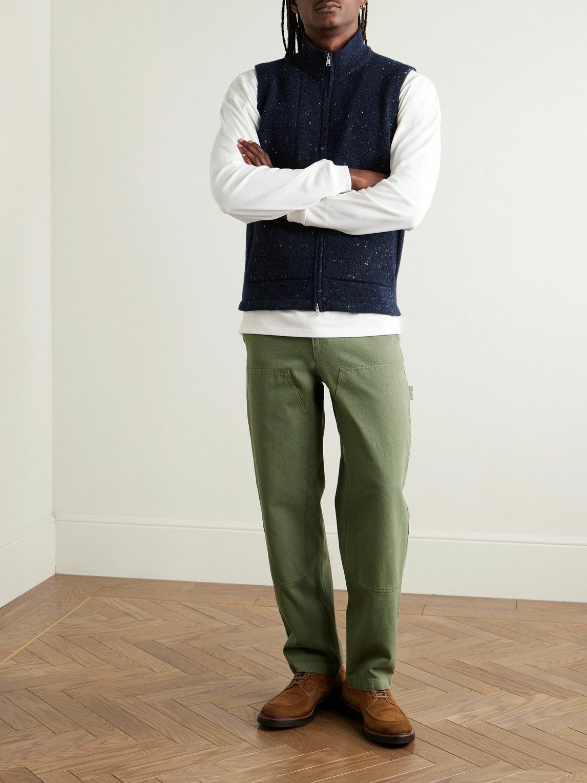 Inis Meáin - Lifeline Merino Wool and Cashmere-Blend Gilet - Blue
