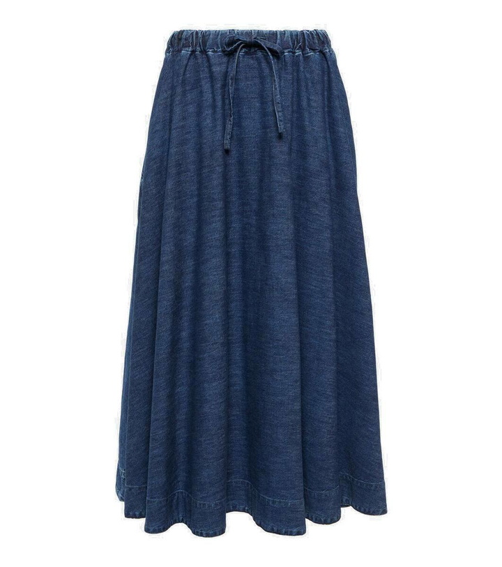 Photo: Valentino Chambray denim midi skirt