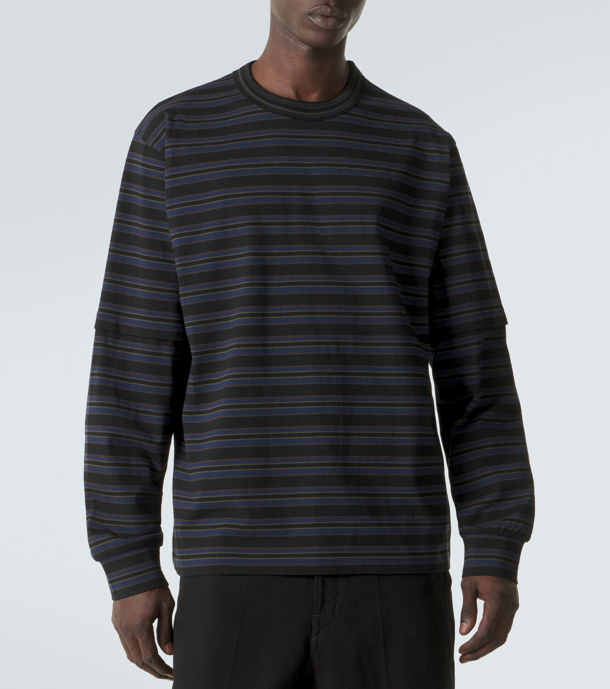 Sacai Striped cotton T-shirt Sacai