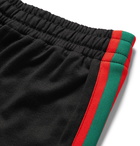 Gucci - Tapered Webbing-Trimmed Tech-Jersey Sweatpants - Men - Black