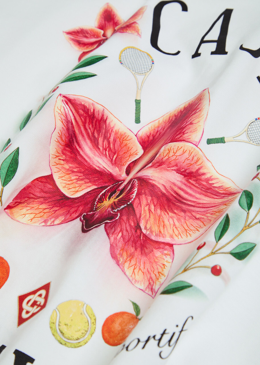 Casablanca Casa Way Orchid Printed Cotton T-shirt White