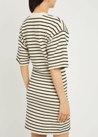 Anine Bing Mona Striped Cotton-blend Mini Dress White And Black