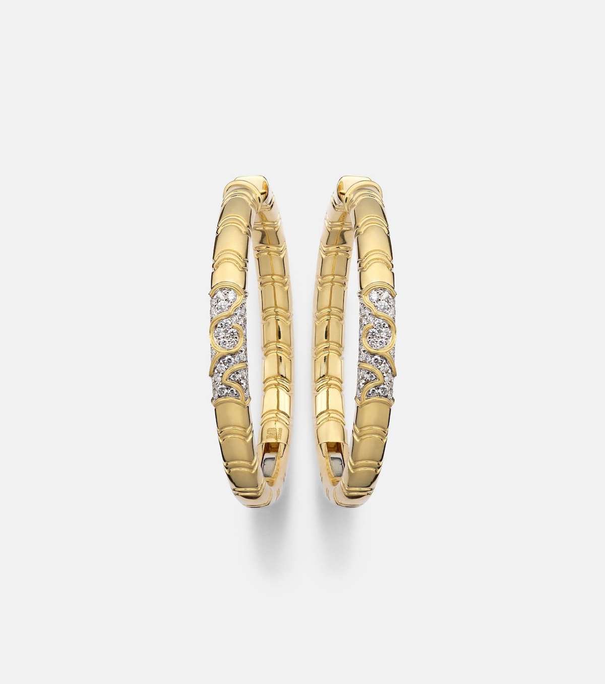 Marina B Ondine 18kt yellow gold hoop earrings with diamonds