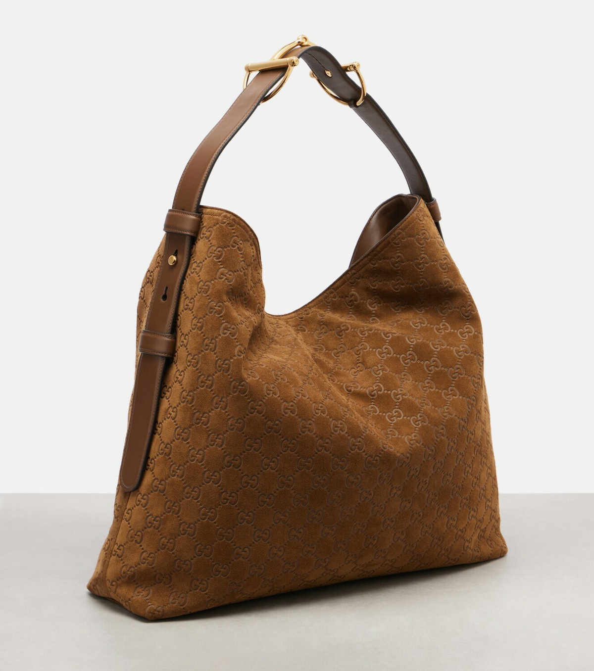 Gucci Maxi Horsebit Large suede tote bag
