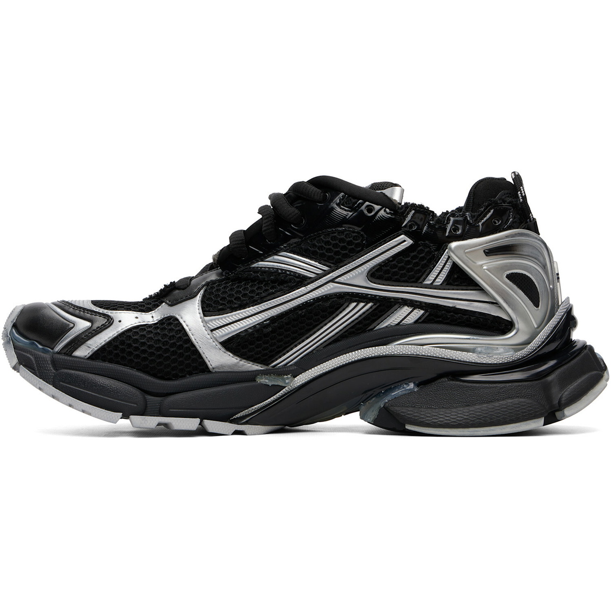 Balenciaga Black & Silver Runner Sneakers