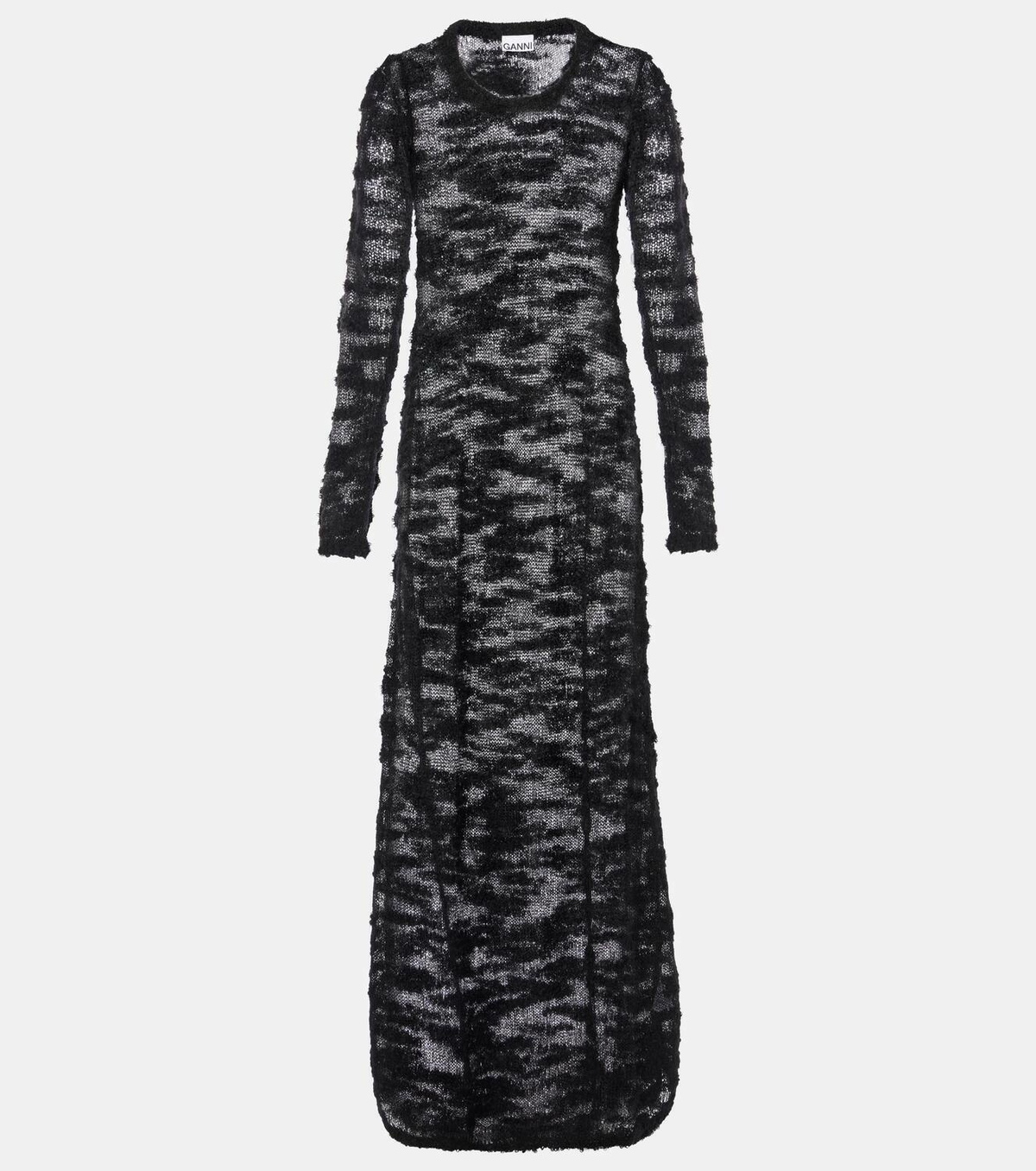ganni sheer maxi dress Ganni Sheer bouclé maxi dress GANNI
