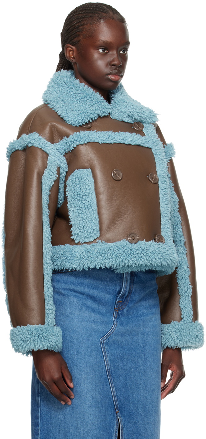 Stand Studio Brown & Blue Kristy Faux-Shearling Jacket Stand