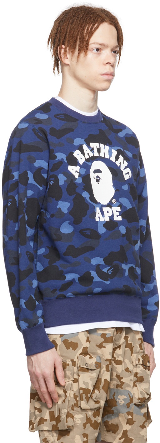 BAPE Navy Camo College Sweatshirt A Bathing Ape