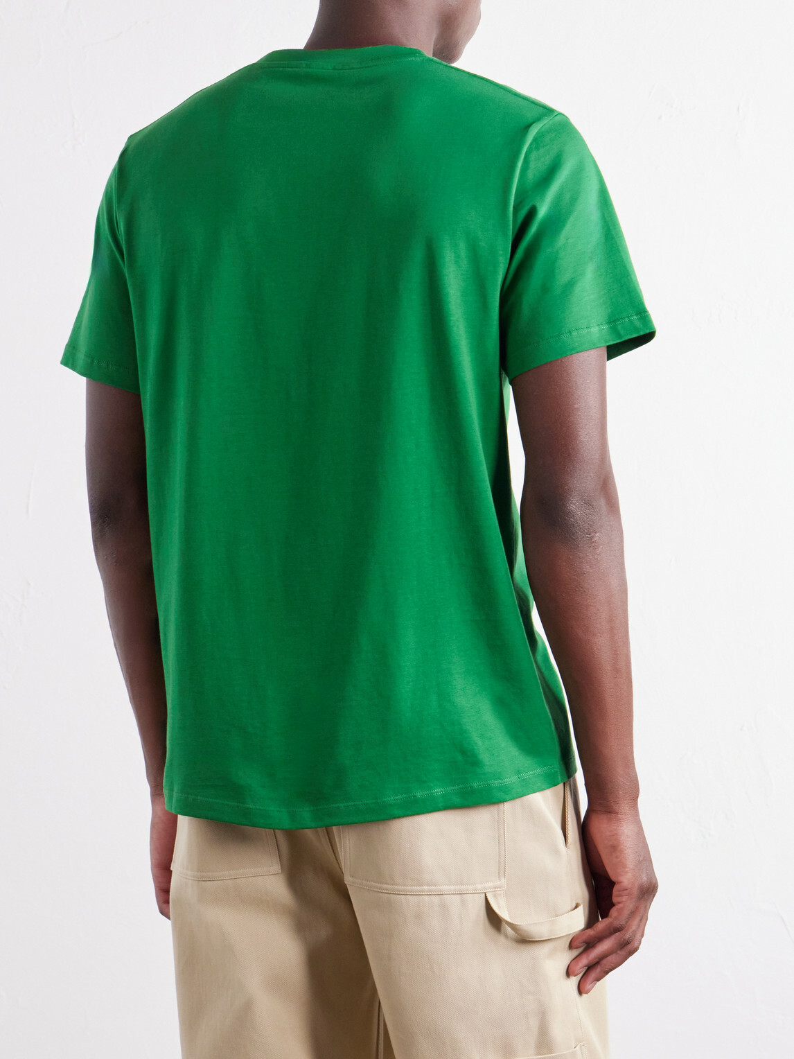 LOEWE - Anagram-Embroidered Cotton-Jersey T-Shirt - Green