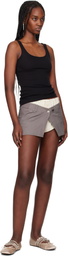 OPEN YY Black Ribbed Tank Top