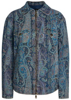 Etro Patterned Denim Jacket Blue