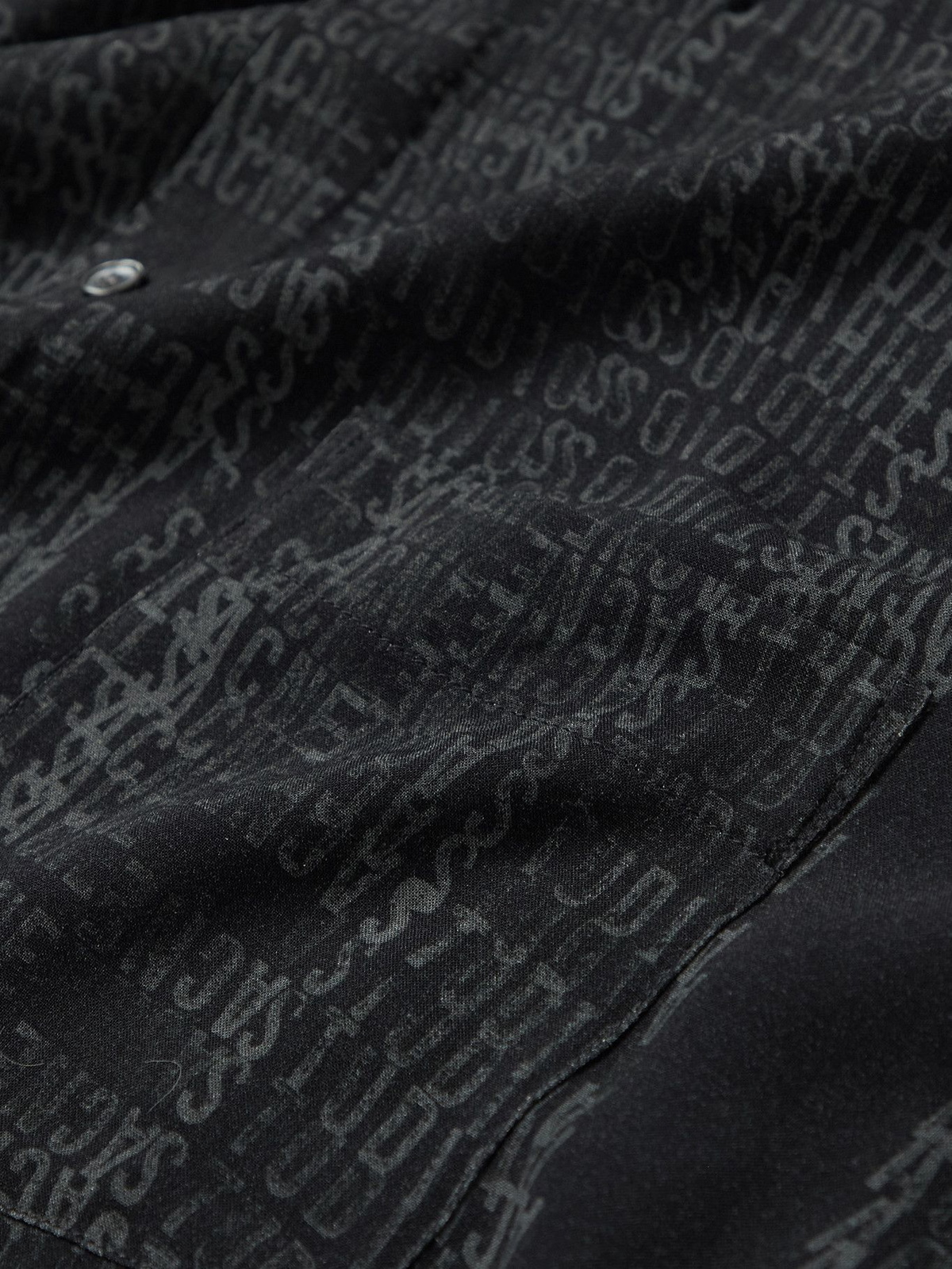 Acne Studios - Logo-Print Woven Shirt - Black