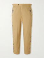 BODE - Straight-Leg Cotton Feather Runner Trousers - Neutrals