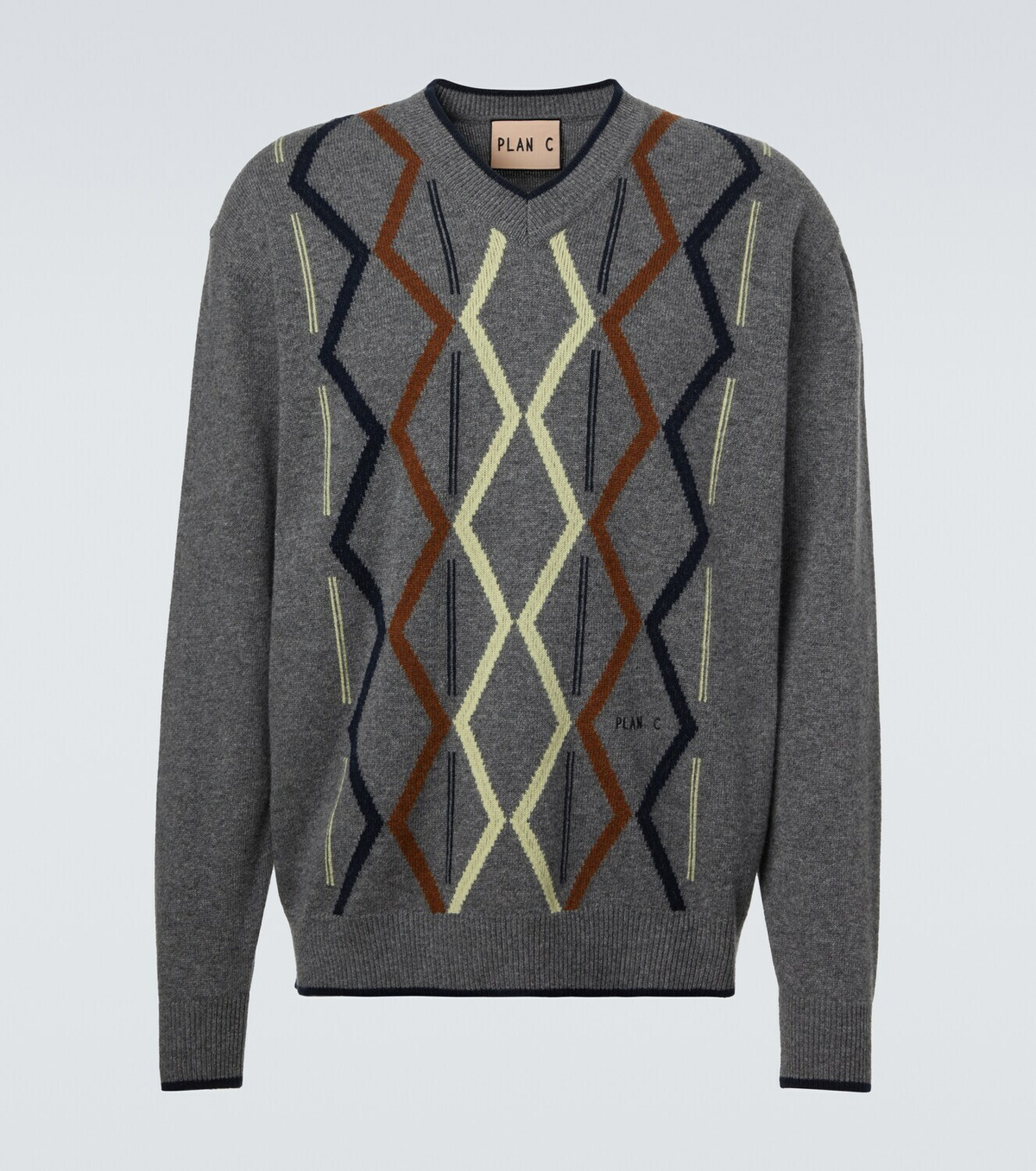 Plan C Intarsia wool and cashmere sweater