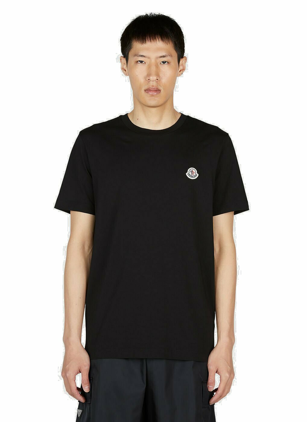 Moncler Logo Patch T-Shirt male Black Moncler