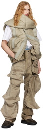 Y/Project Beige Velcro Puffer Vest