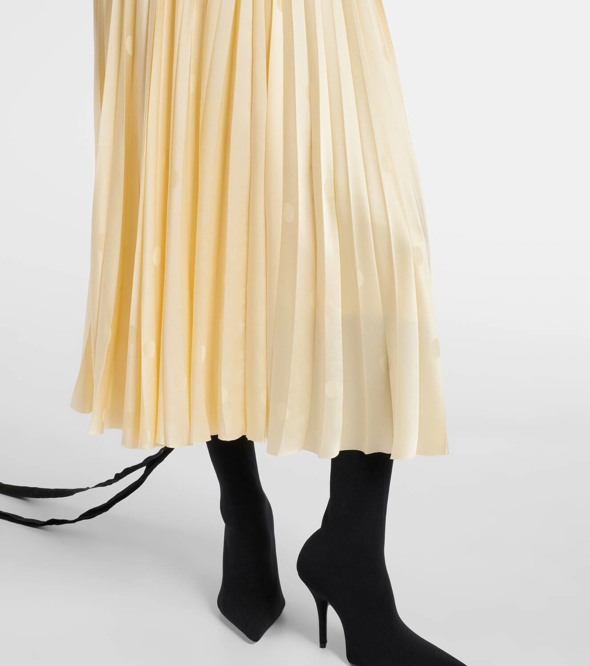 Balenciaga Bow-detail lace-up silk midi dress