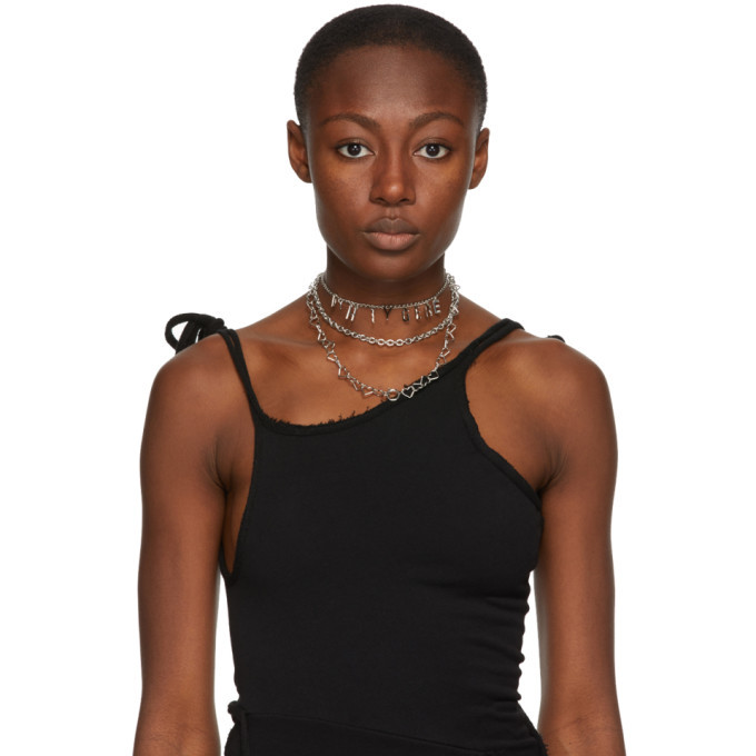Dheygere Silver Logo Chain Necklace