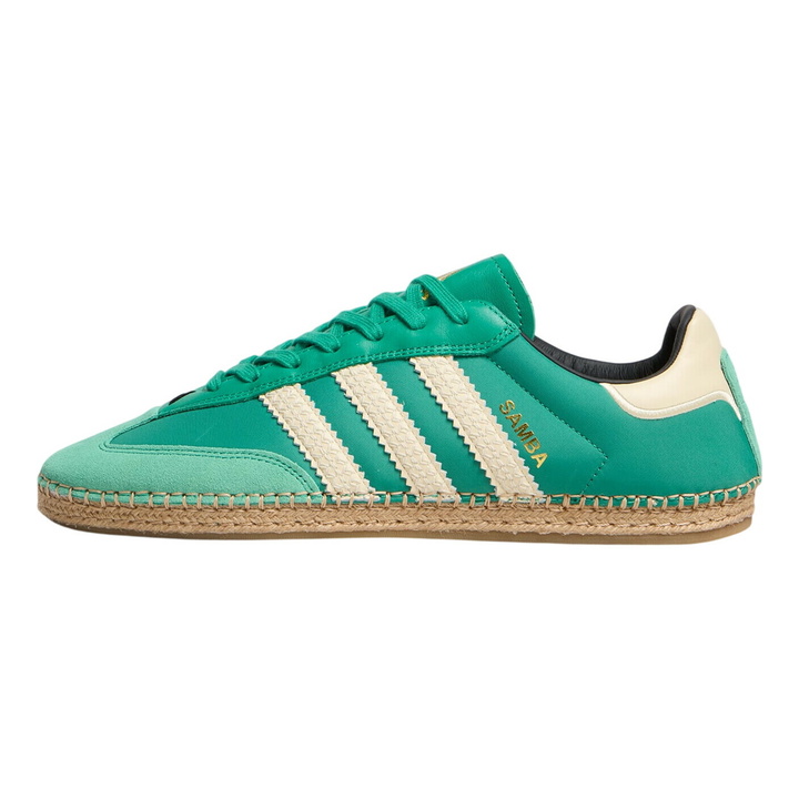 Photo: Adidas Men's x CLOT Samba Espadrille Sneaker in Court Green/Warm Vanilla/Core Black