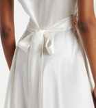 Dôen Junia lace-trimmed silk satin minidress