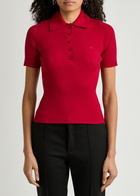 Courrèges Logo Ribbed-knit top Red