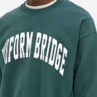 Uniform Bridge Men's Vintage Arch Logo Crew Sweat in Green