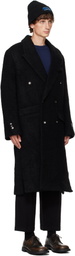 ADER error Black Peaked Lapel Coat