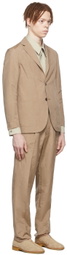 Ring Jacket Tan Silk Suit