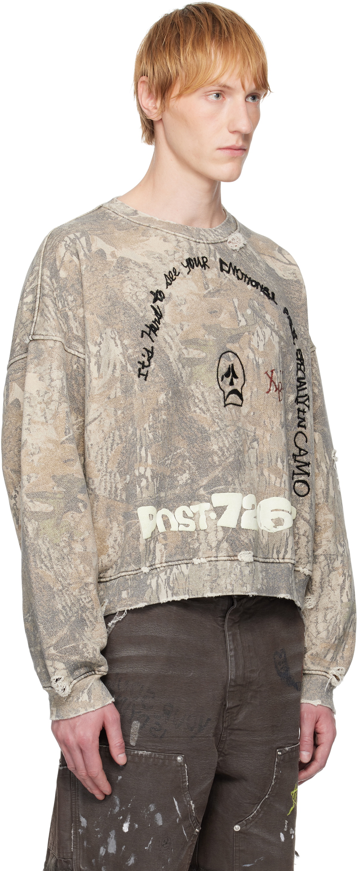 PALY Khaki 'Emotional Pain' Camo Sweatshirt