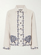 Kartik Research - Bead-embellished Embroidered Linen Jacket - Neutrals