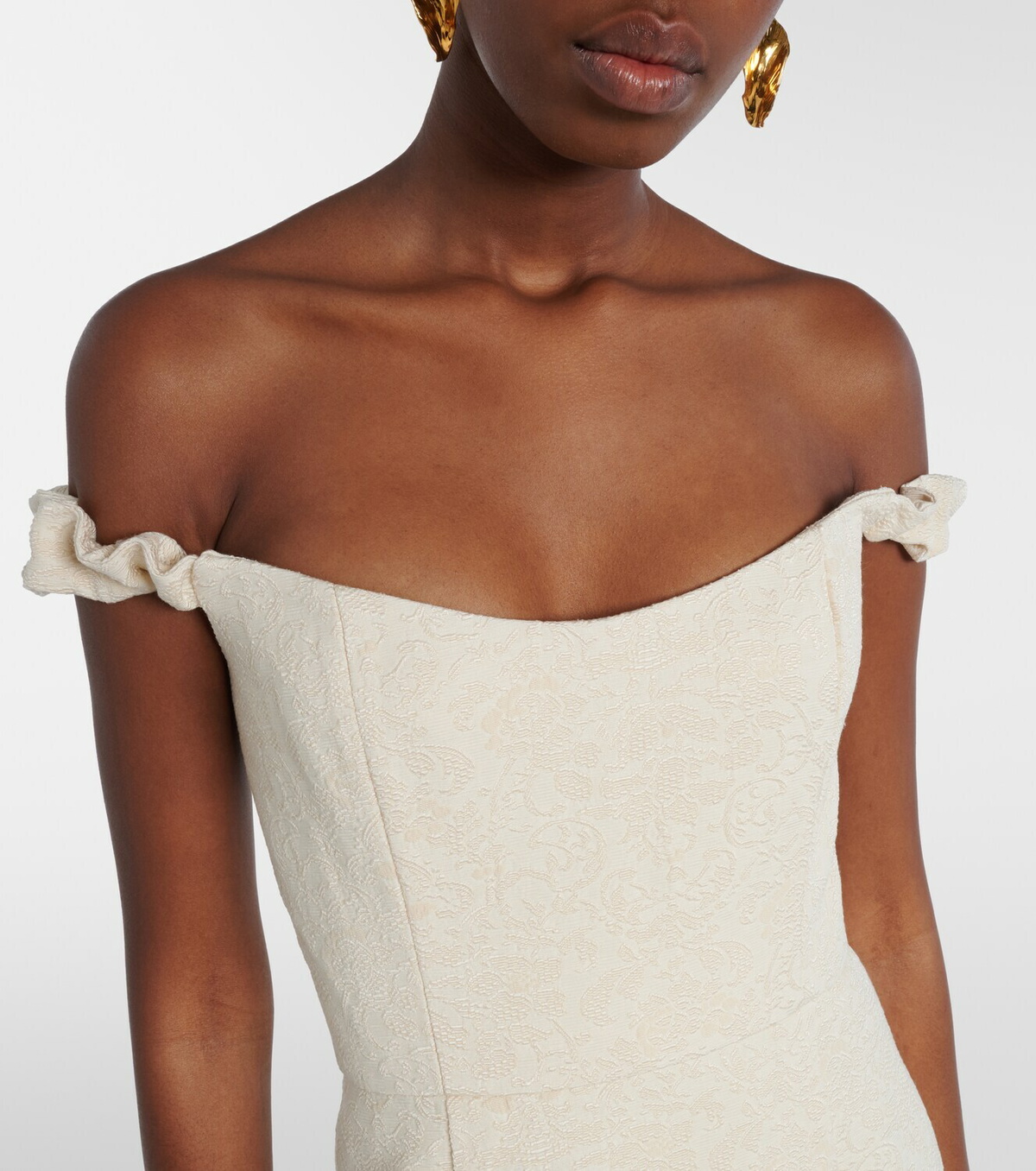 Markarian Bridal Amina wool-blend jacquard midi dress