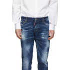 Dsquared2 Blue Medium Easy Wash Slim Jeans