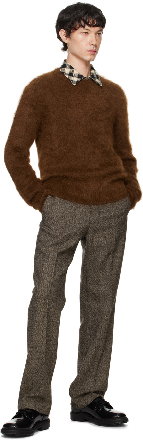 AMI Paris Brown Brushed Sweater