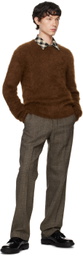 AMI Paris Brown Brushed Sweater