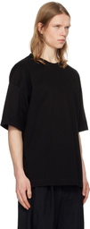 Juun.J Black 'Language' Graphic Semi-Over Fit T-shirt